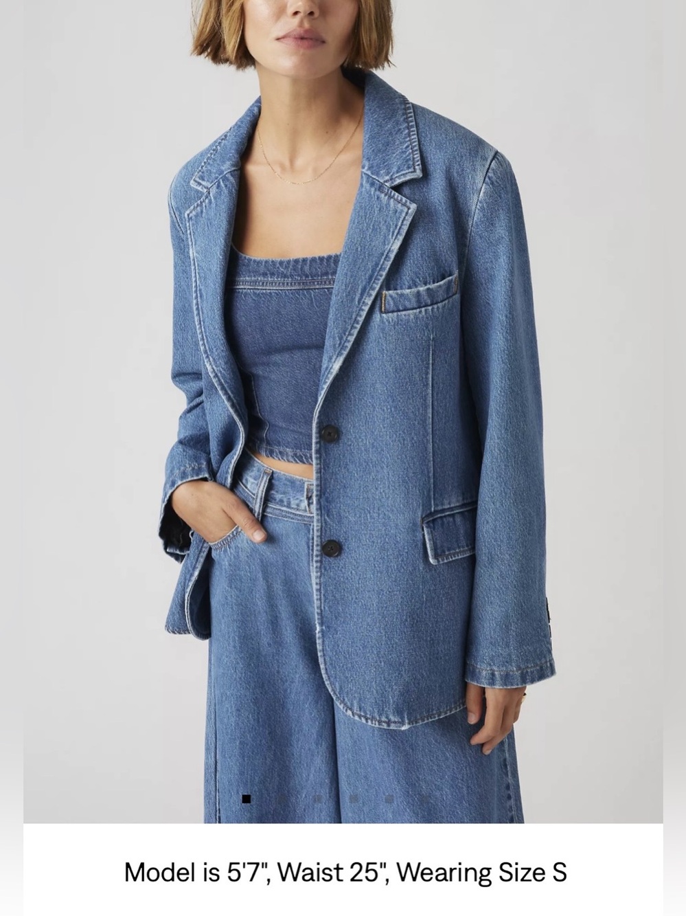 Levi’s Stella Relaxed Denim Blazer, Blue Medium Wash, NWT, Women’s Size Small - Picture 15 of 15